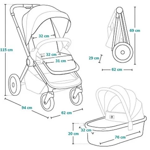 Lionelo - 2 az 1-ben kombinált babakocsi LAYLA Rozsdabarna