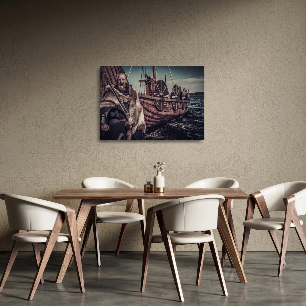 Üveg kép - Viking harcos (70x50 cm)