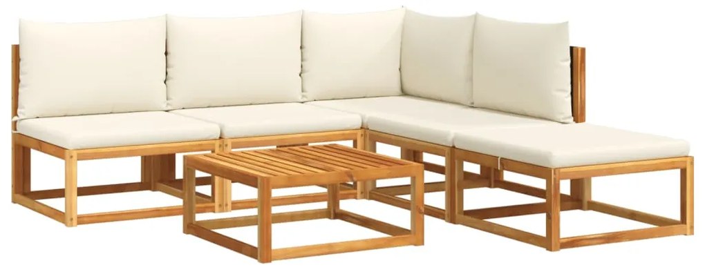 vidaXL 6 darabos akácfa és rattan kerti kanapégarnitúra párnákkal