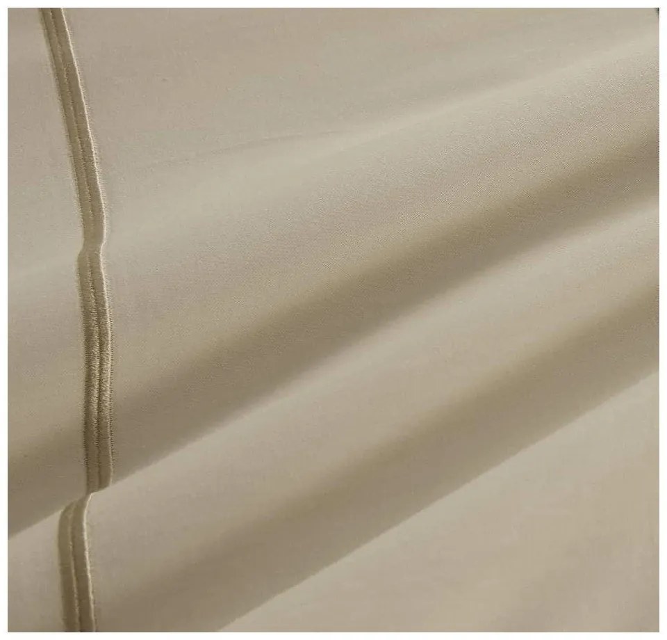 Bézs hatrészes egyszemélyes renforcé pamut ágyneműhuzat lepedővel 140x200 cm Calm of Lines – Mila Home Luxury