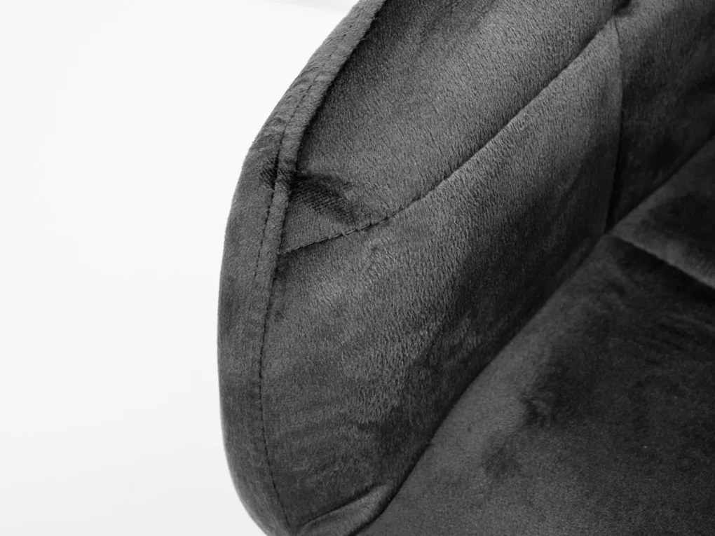 Szürke MARLEN VELVET étkezőfotel fekete lábakkal