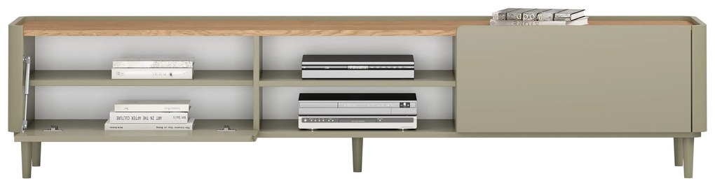 Elivo TV állvány 220 cm fém lábakon - eukaliptusz / baltic dune tölgy