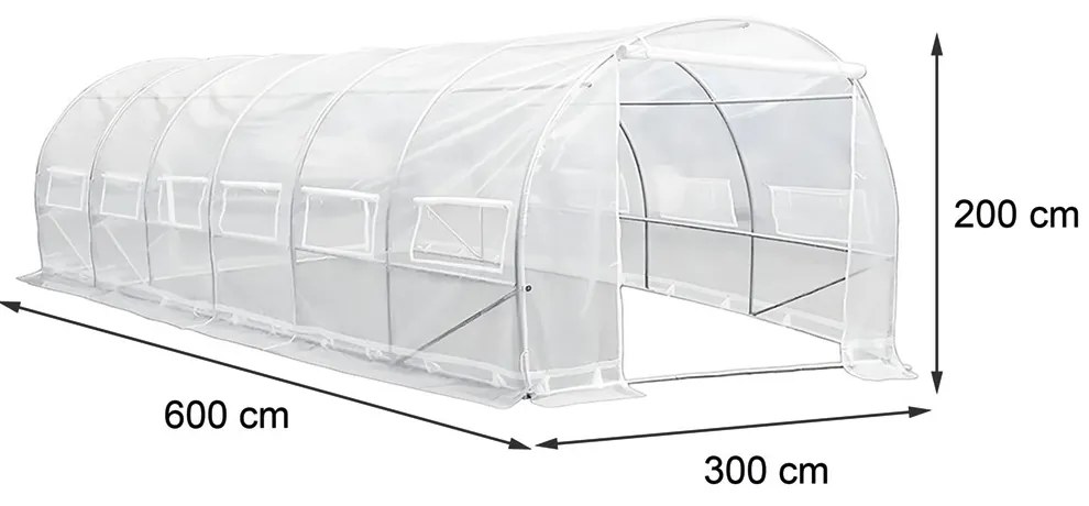 Fóliasátor 200x300x600 cm erősített vázzal+fólia