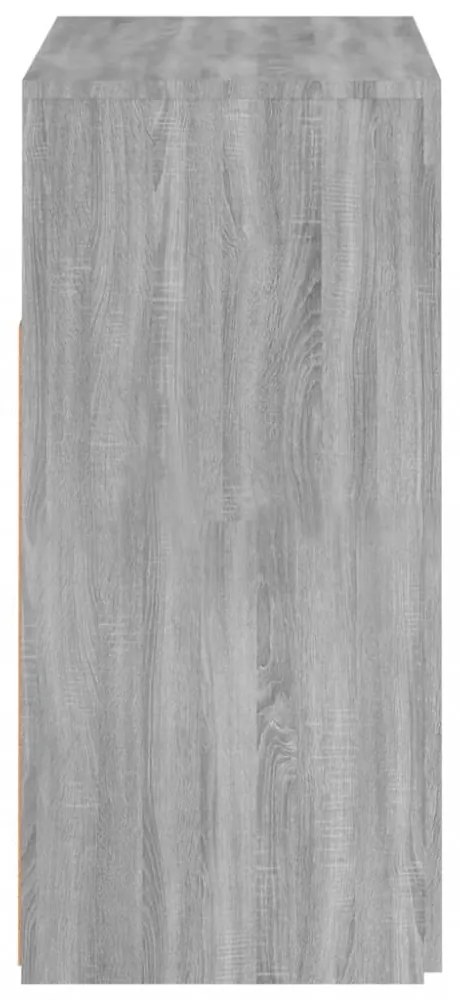 szürke sonoma tálalószekrény LED-világítással 80 x 35 x 75 cm