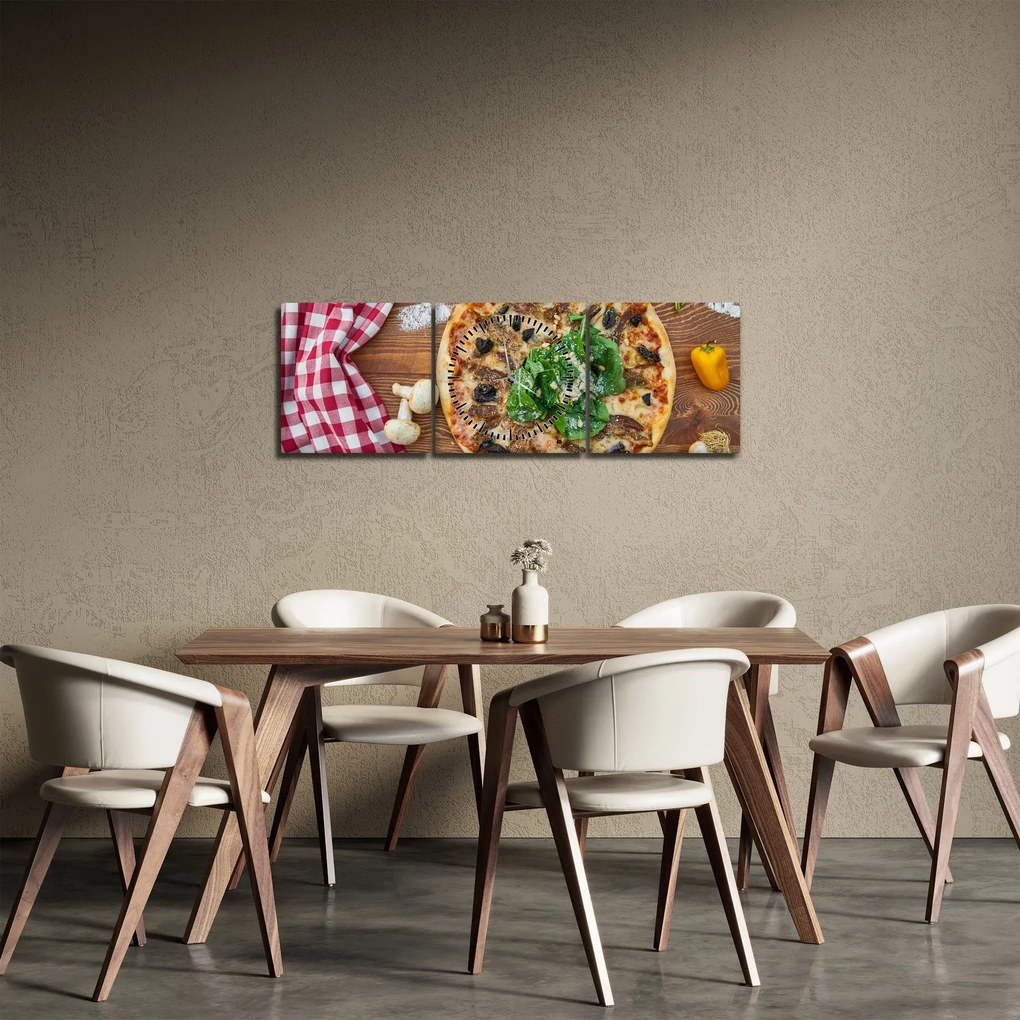 Pizza képe (órával) (90x30 cm)