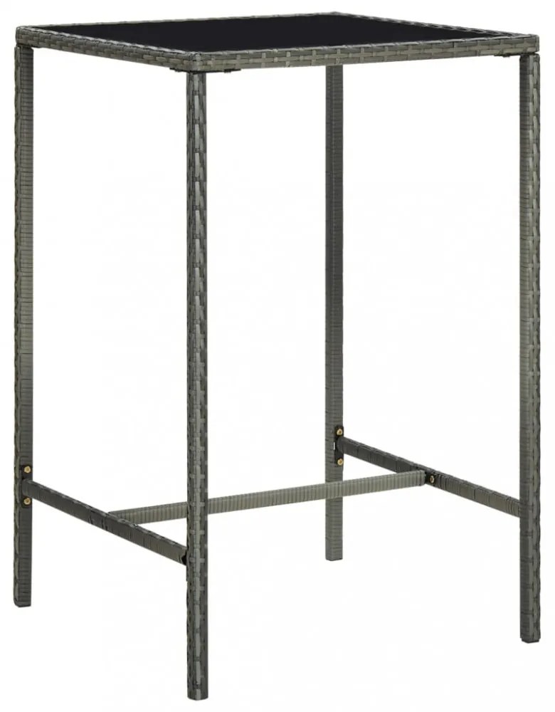 5 darabos szürke polyrattan kerti bárszett
