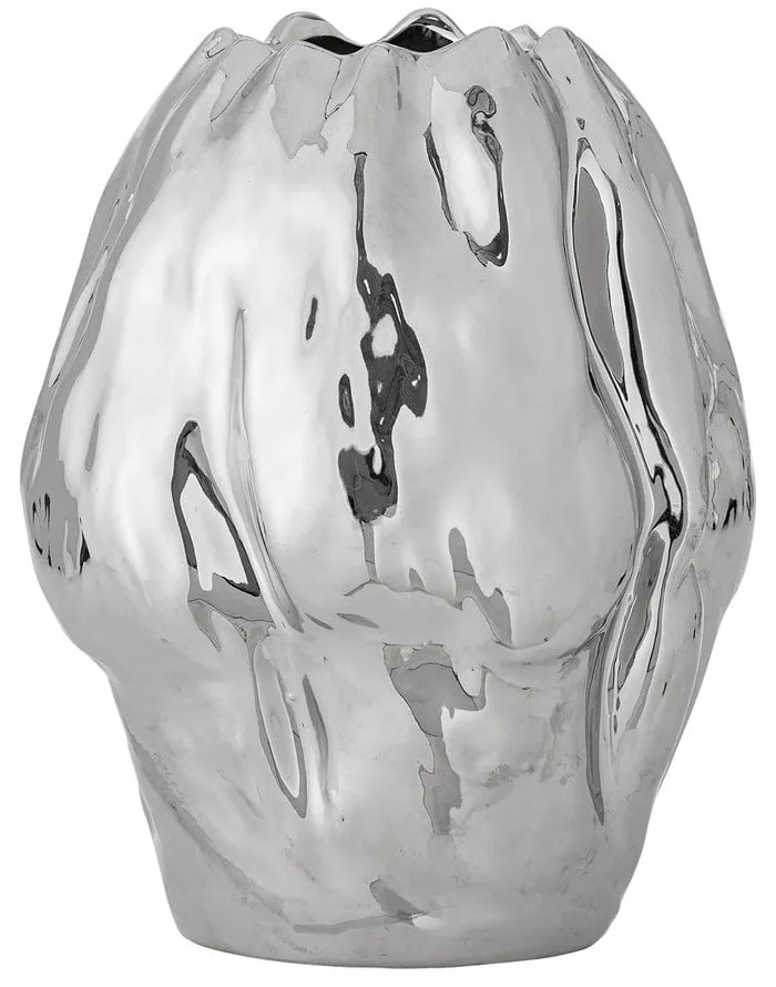 Ezüstszínű kőedény váza (magasság 29 cm) Bobby – Bloomingville