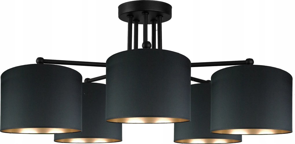 Modern Mennyezeti Lámpa Golden 5 Fekete-arany Hálószoba Étkező Nappali