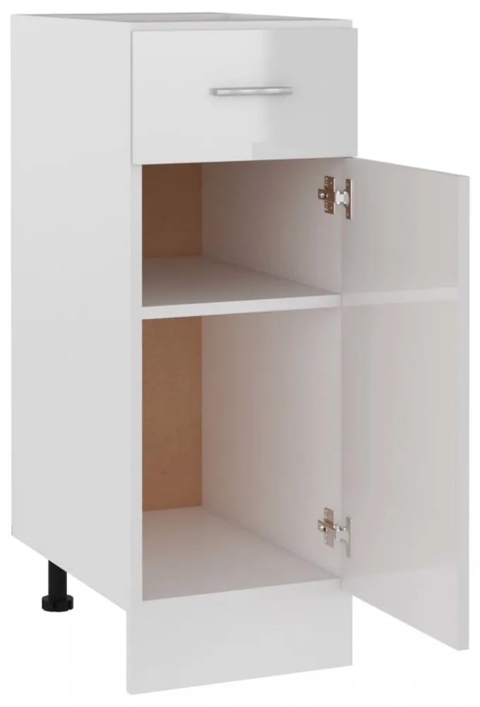 “Lyon” magasfényű fehér szerelt fa fiókos alsószekrény