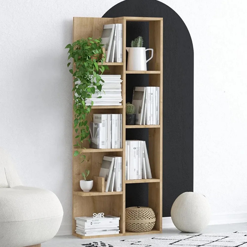 Polcos tároló könyvespolc 50x30x170cm barna FUR1959-1