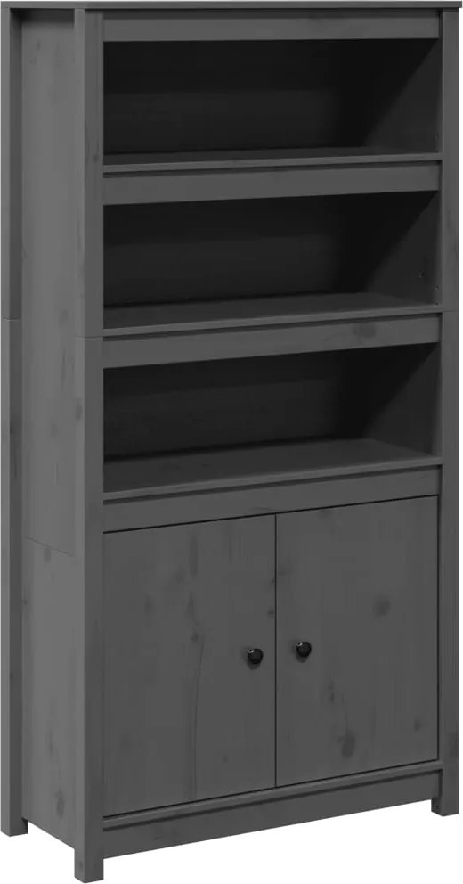 vidaXL szürke tömör fenyőfa magasszekrény 80 x 35 x 154 cm