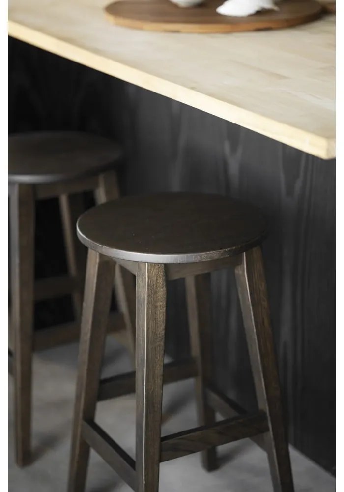 Sötétbarna tölgyfa bárszék szett 2 db-os (ülésmagasság 65 cm) Austin – Rowico