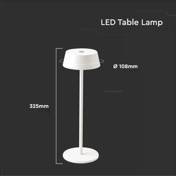 LED Kültéri dimmelhető érintős asztali lámpa LED/2W/5V IP54 fehér