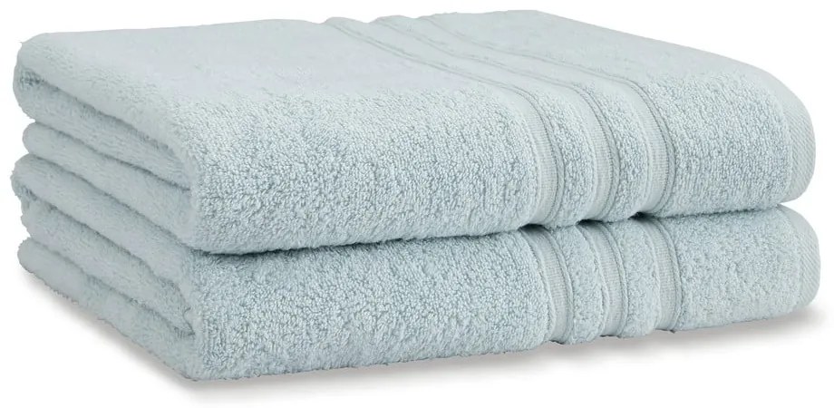 Világoskék frottír pamut fürdőlepedő szett 2 db-os 90x140 cm Zero Twist – Catherine Lansfield