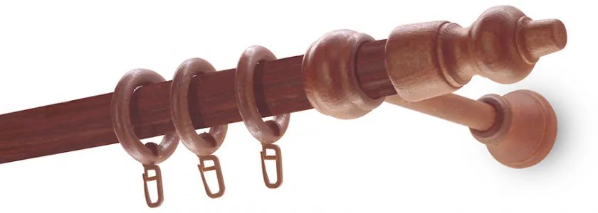 Fa végzárós rúd karnis dió 280 cm