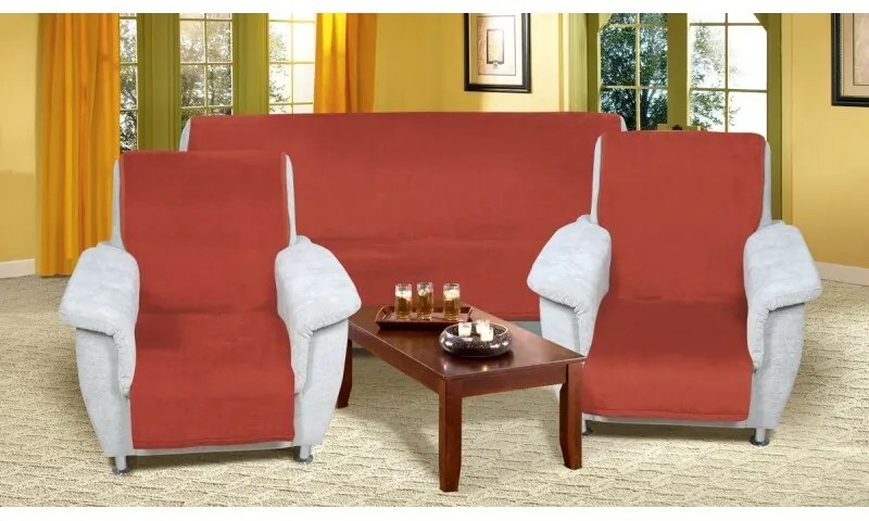 Bellatex Korall mikro terrakotta kanapéhuzat, 150 x 200 cm, 2 db 65 x 150 cm