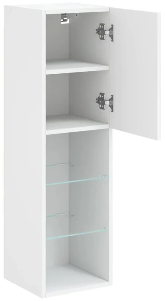 fehér TV-szekrény LED-lámpákkal 30,5 x 30 x 102 cm