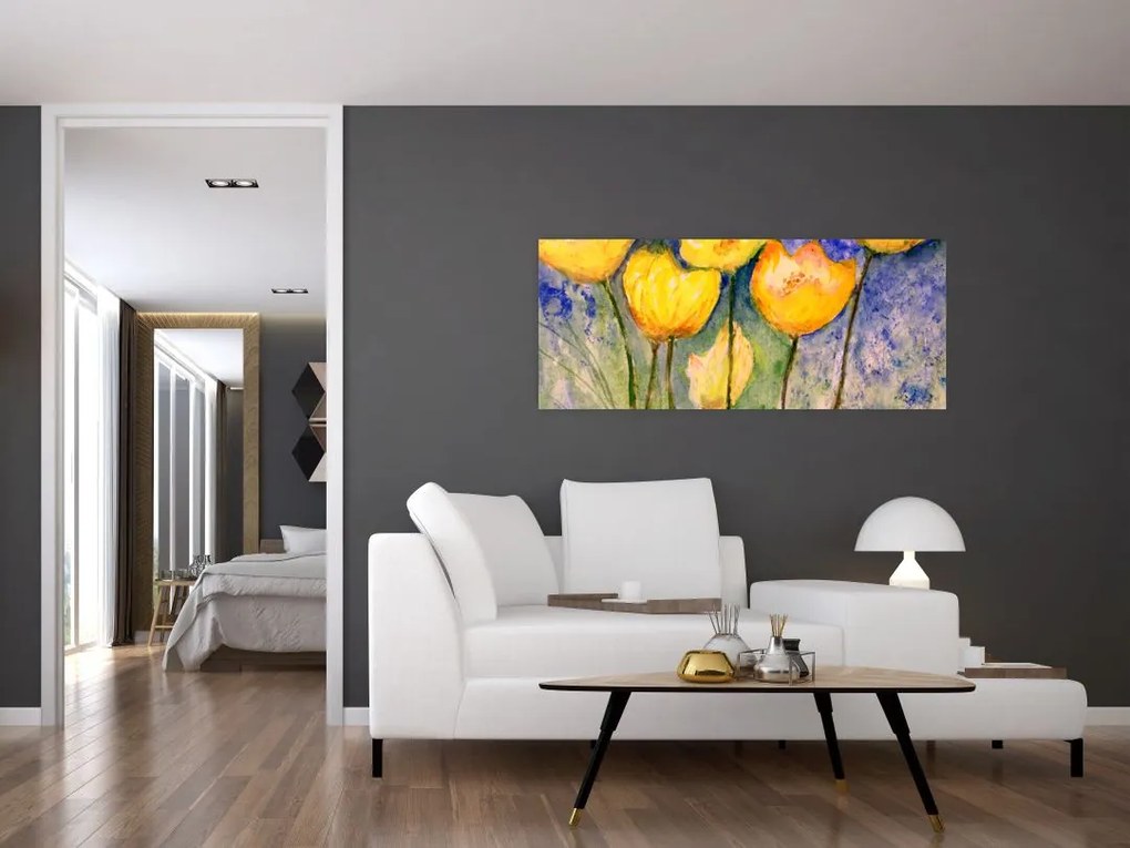 Kép - sárga tulipán (120x50 cm)