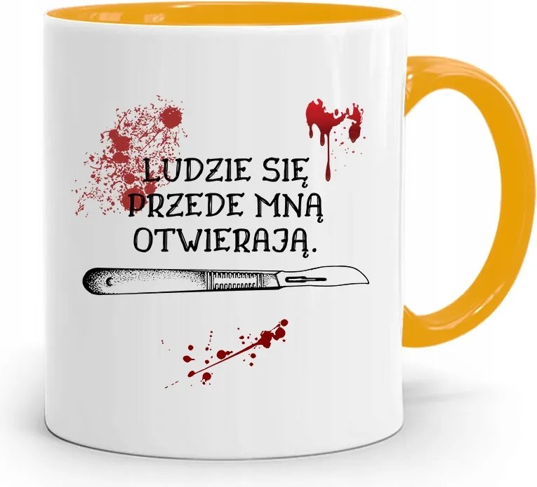 Sárga Bögre Orvosnak Az Emberek Előttem Nyomtatott Fotóval