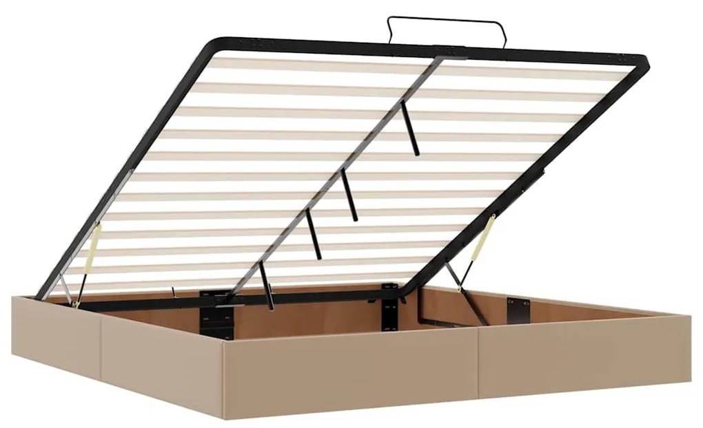 Ottomán ágykeret matrac nélkül cappucino 160x200 cm műbőr