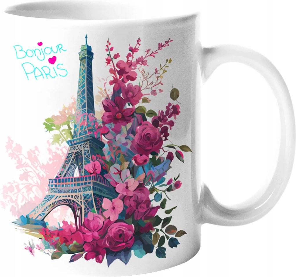 Csodaszép Bögre Bonjour Paris Eiffel Torony Kerámia Párizs Eiffel 330ml.