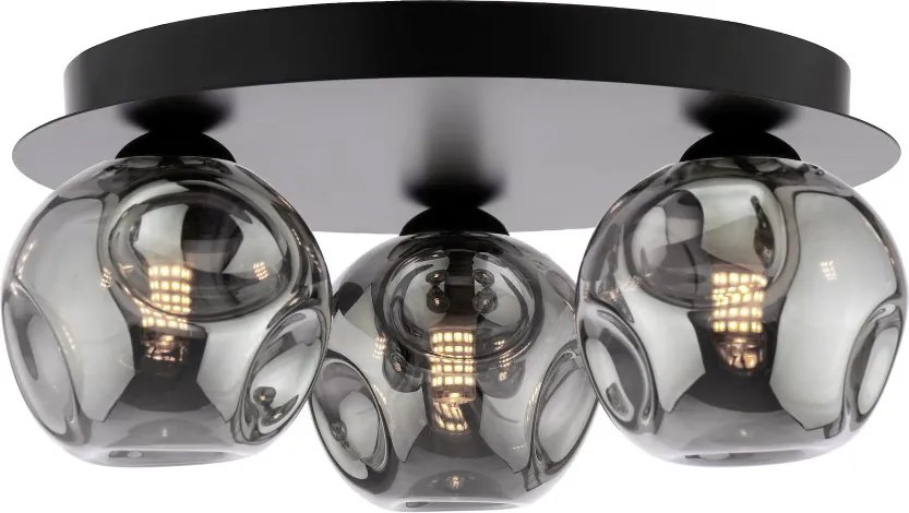 Dar Lighting modern mennyezeti lámpa foley matt fekete füstös darfol5322-28