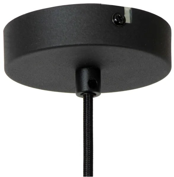Lucide 45492/01/36 - Csillár zsinóron RAFAL 1xE27/40W/230V fekete/szürke