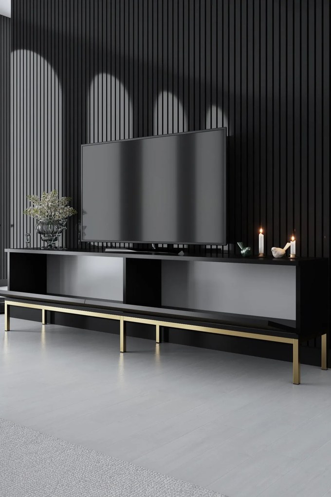 TV szekrény Lord - Black, Gold