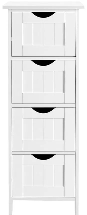 PAULA fürdőszobai szekrény 4 fiókkal, 30x30x82cm, fehér Vasagle