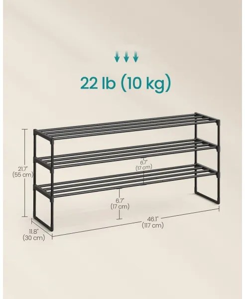 Cipőtároló ALVORO fekete