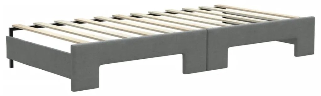 sötétszürke kihúzható szövet heverő matraccal 90 x 200 cm