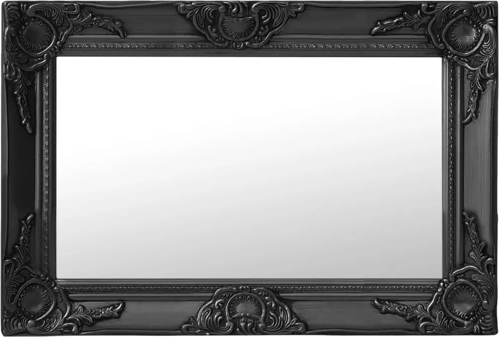 vidaXL fekete barokk stílusú fali tükör 60 x 40 cm