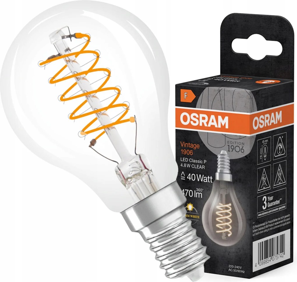 Dekoratív Led izzó A45 E14 4.8W Filament Tompítható Vintage 1906