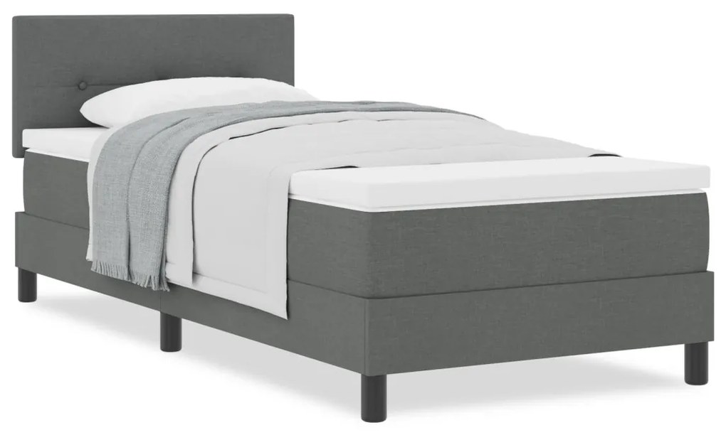 Boxspring Ágy Mattal Sötétszürke 80x200 cm Szövet