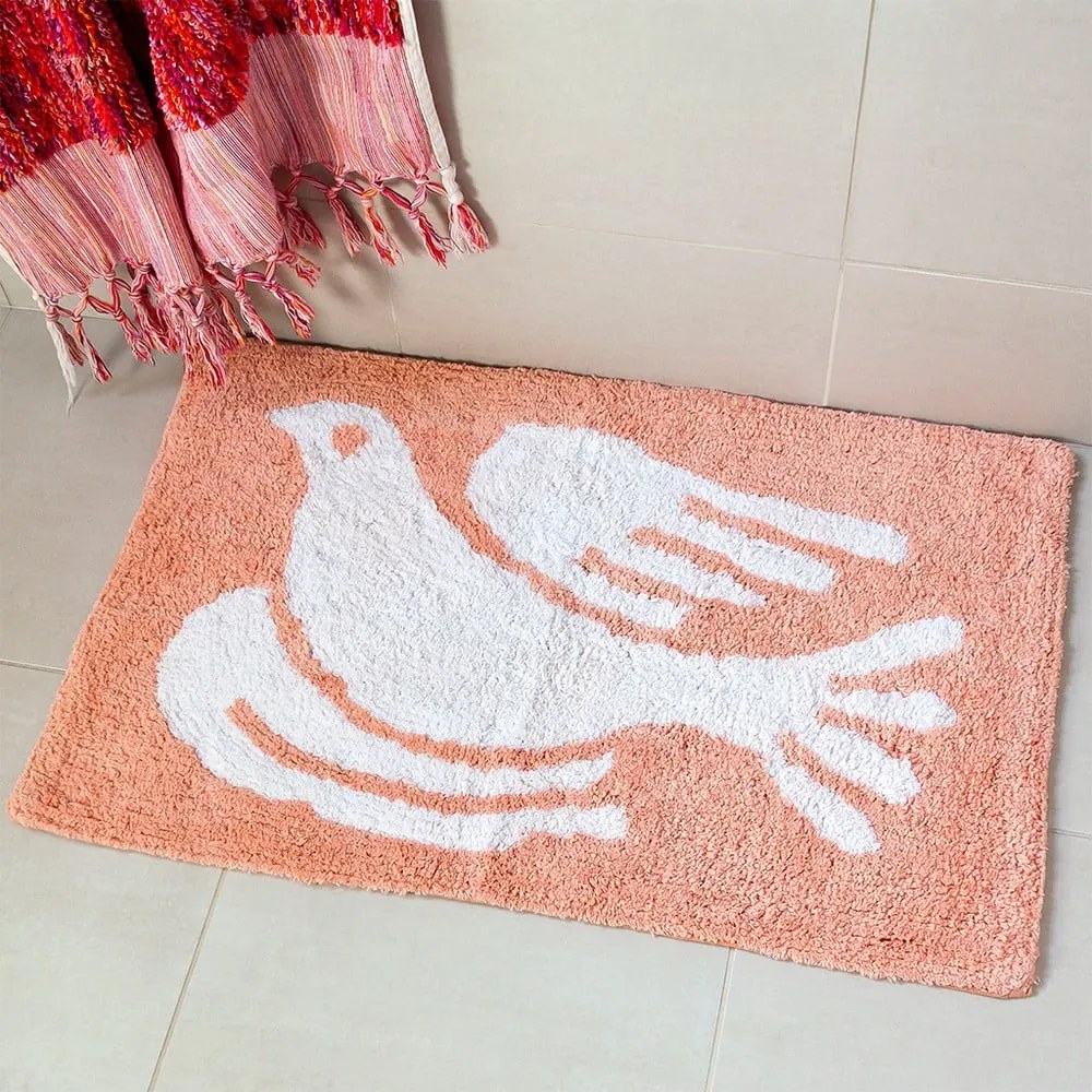 Barackszínű fürdőszobai kilépő 50x80 cm White Dove – Rex London