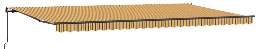 Kézi Behúzható Napellenző Csíkos Mintával 600x300 cm