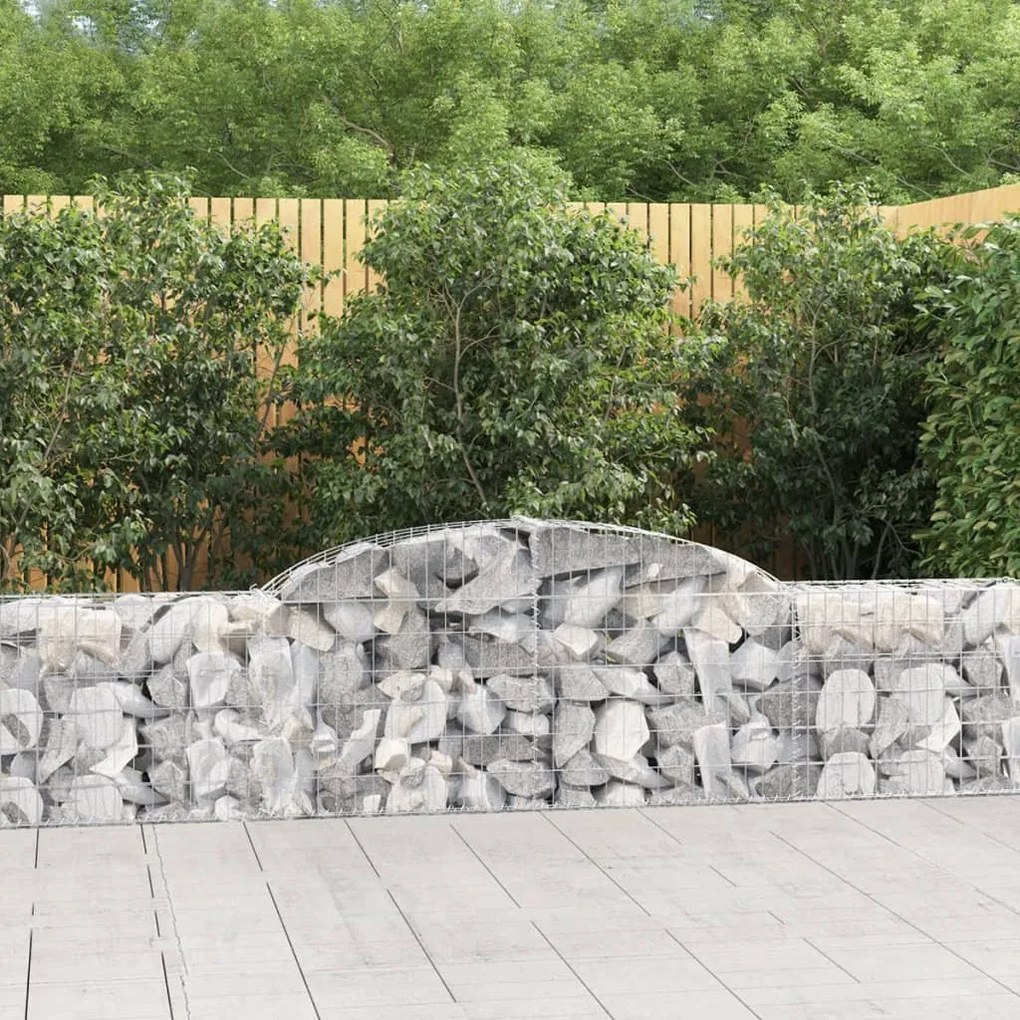 6 db íves horganyzott vas gabion kosár 300x30x60/80 cm