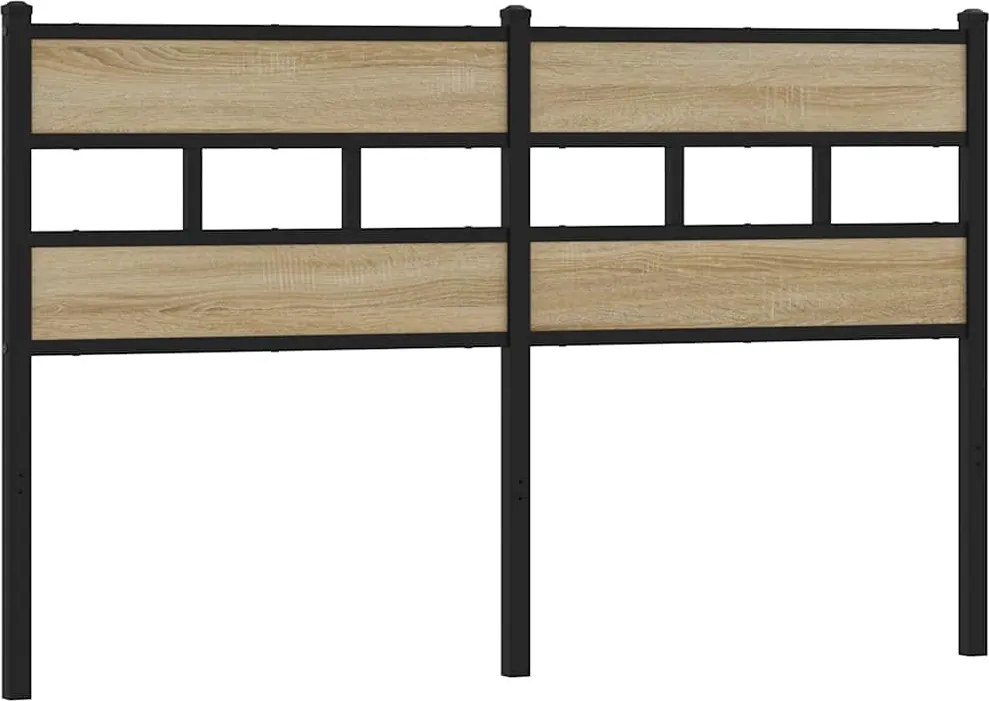 vidaXL sonoma tölgy színű szerelt fa és vas csere fejtámla 135 cm