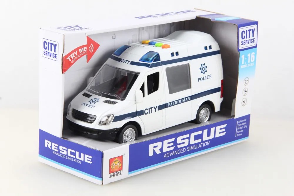 City Rescue Car Bump and Go Elemes Rendőrautó Rendőr Autó