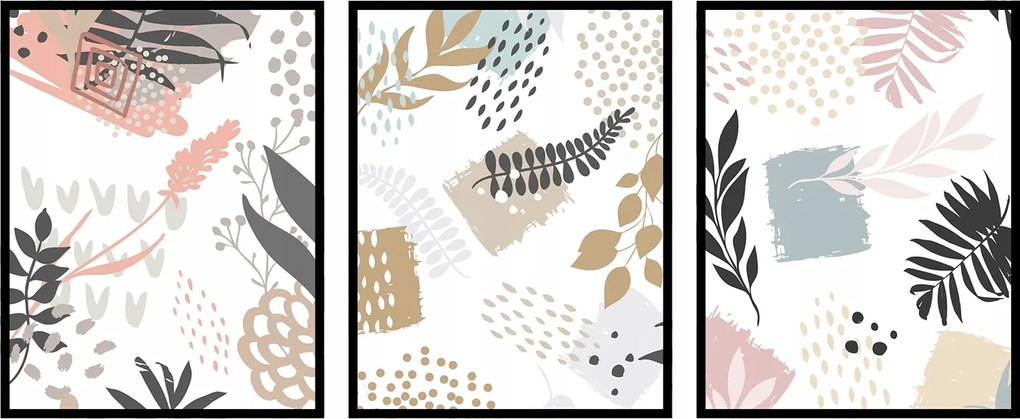 Poszterek triptichon grafika minták újdonságok 3db 50x70