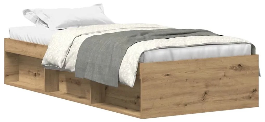 kézműves tölgy szerelt fa ágykeret matrac nélkül 90x200 cm