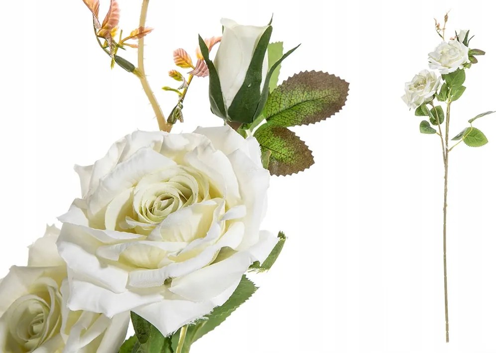 Műrózsa 61 cm – fehér ág, dekoratív virág HM4008330WH 1db