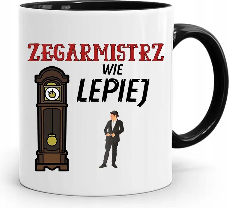 Fekete Bögre Órakészítőnek Jobban Tudja Ajándék Nyomtatott Fotóval