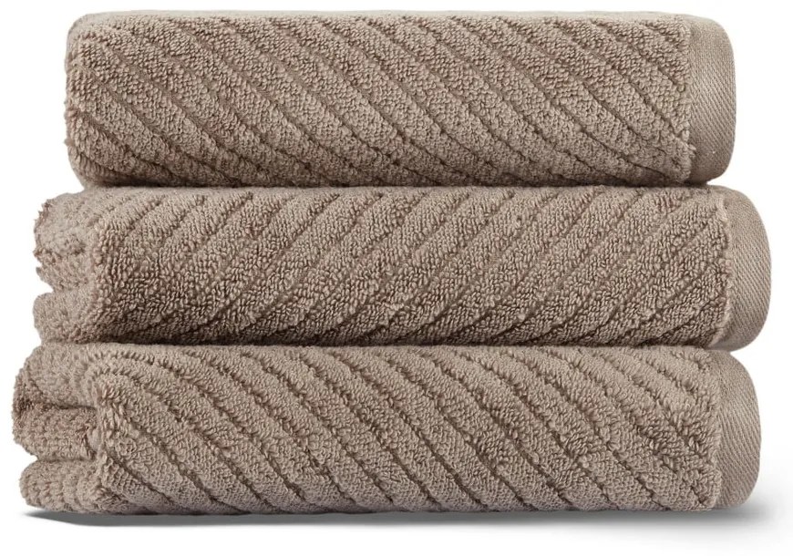 Barna pamut törölköző 71x40 cm Chevron - Foutastic