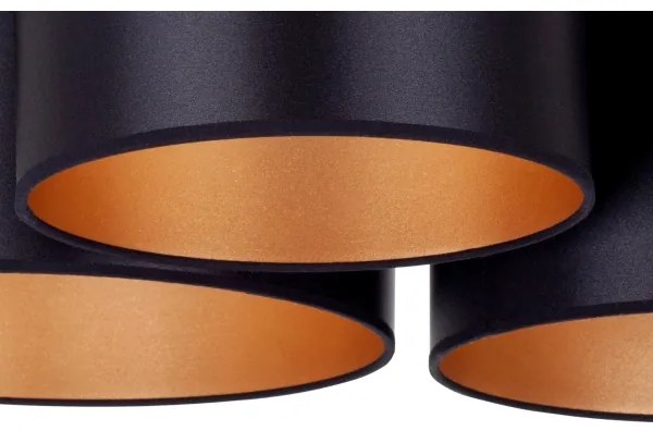 Duolla - Felületre szerelhető csillár ROLLER TRIO SHINY 3xE27/15W/230V fekete/arany