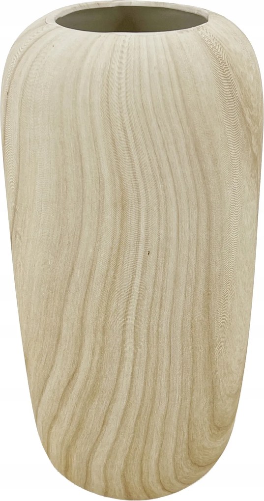 Selva kerámia váza 12,5x12,5x24,5 cm, fa díszítéssel