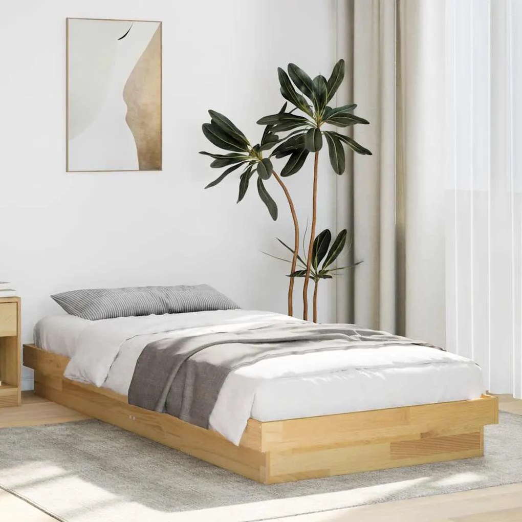 ágykeret matrac nélkül 90x200 cm tömör tölgyfa