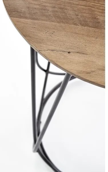 Kávésasztal NUBIRA 51x40 cm fekete/dió