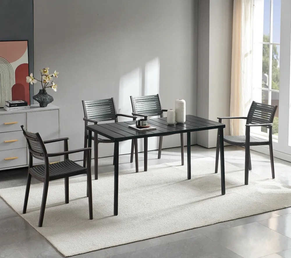 Rakásolható szék, barna/szürke, HERTA