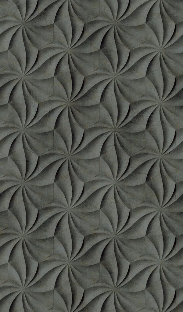 Szürke 3D Hatású Fotótapéta Geometrikus Csillagok Vinil 159 cm X 270 cm